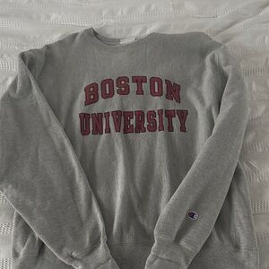Champion Gray Boston University Crewneck